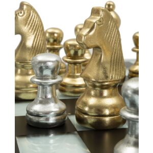 Mauro Ferretti Šachový set černobílý 50,5x50,5x14 cm