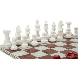Mauro Ferretti Šachový set červenobílý 61x61x14 cm Polyresin Sklo