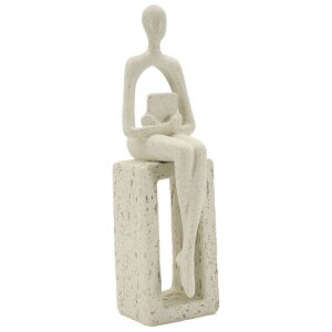 Mauro Ferretti Stons Figurine krémová 8.5x6.5x24 cm čtecí dekorativní figurka