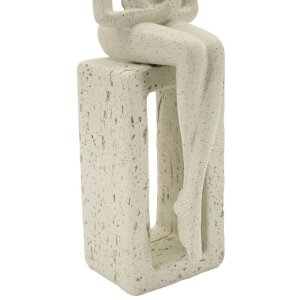 Mauro Ferretti Stons Figurine krémová 8.5x6.5x24 cm čtecí dekorativní figurka