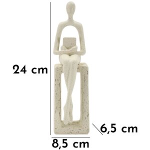 Mauro Ferretti Stons Figurine krémová 8.5x6.5x24 cm čtecí dekorativní figurka