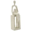 Mauro Ferretti Stons Figurine krémová 8.5x6.5x24 cm čtecí dekorativní figurka