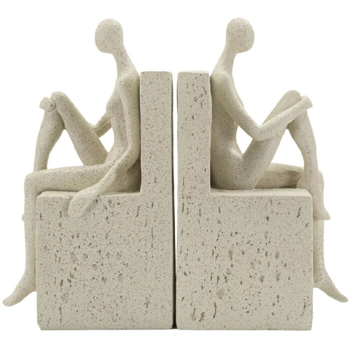 Mauro Ferretti knižní opěrka Stons 24x10x20,5 cm krémová