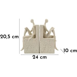 Mauro Ferretti knižní opěrka Stons 24x10x20,5 cm krémová