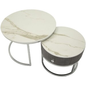 Mauro Ferretti Konferenční stolek Greys 2ks 70x45 – 50x40 cm šedá stříbrná