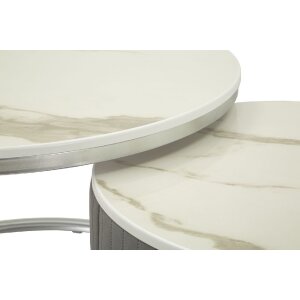 Mauro Ferretti Konferenční stolek Greys 2ks 70x45 – 50x40 cm šedá stříbrná