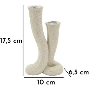 Mauro Ferretti Svícen Stons 10x6,5x17,5 cm krémový