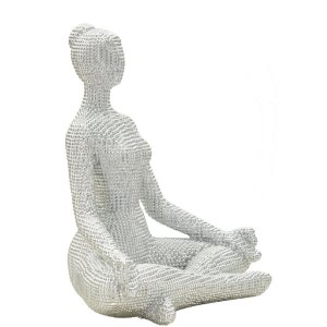 Donnina Yoga Silver Dekorativní figurka Polyresin Bílá Stříbrná 20,5x15,5x23 cm