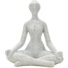 Donnina Yoga Silver Dekorativní figurka Polyresin Bílá Stříbrná 20,5x15,5x23 cm