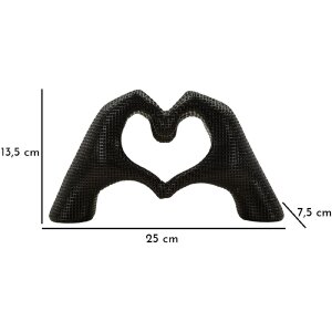 Socha mileneckých rukou polyresin černá 25x7,5x13,5 cm moderní dekorace