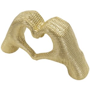 Socha Milujících se rukou zlatá polyresin 25x7.5x13.5cm
