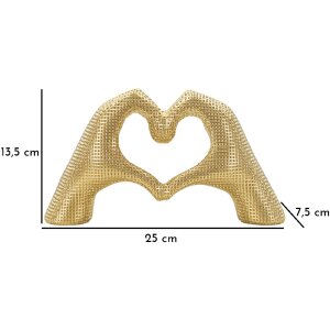 Socha Milujících se rukou zlatá polyresin 25x7.5x13.5cm