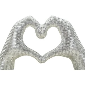 Lover Silver Soška Polyresin stříbrná 25x7.5x13.5 cm ruce srdce dekorace