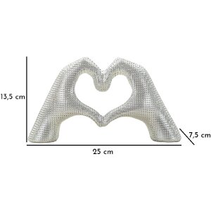 Lover Silver Soška Polyresin stříbrná 25x7.5x13.5 cm ruce srdce dekorace