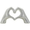 Lover Silver Soška Polyresin stříbrná 25x7.5x13.5 cm ruce srdce dekorace