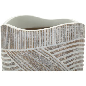 Mauro Ferretti Váza Dřevěná bílá Ø19x55 cm polyresin moderní design