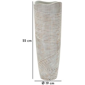 Mauro Ferretti Váza Dřevěná bílá Ø19x55 cm polyresin moderní design