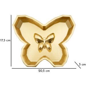 Mísa Butterfly 20,5x17,5x3 cm zlatá dekorativní motýlí tvar