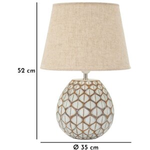 Mauro Ferretti Stolní lampa Tibet Ø35x52 cm White Wash E27 Polyresin