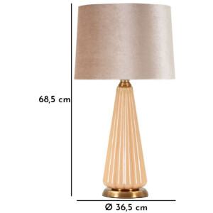 Perly stolní lampa Ø36,5x68,5cm sklo zlatá látkový stínidlo E27 max 40W