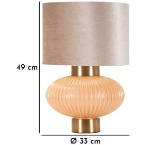 Perly stolní lampa Ø33x49 cm sklo železo perleťově zlatá E27 max 40W