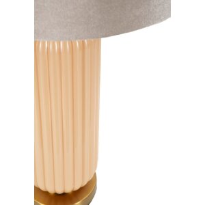 Perly stolní lampa skleněná noha žebrovaná stínidlo perleťová zlatá ø35,5x64cm E27