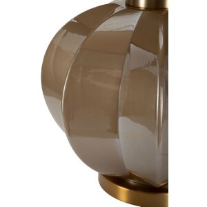 Praga stolní lampa sklo železo látka hnědá zlatá průměr 40,5x57cm E27 max 40W