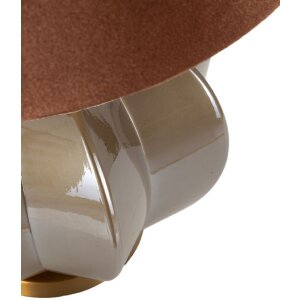 Praga stolní lampa sklo železo látka hnědá zlatá průměr 40,5x57cm E27 max 40W