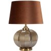 Praga stolní lampa sklo železo látka hnědá zlatá průměr 40,5x57cm E27 max 40W