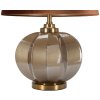 Praga stolní lampa sklo železo látka hnědá zlatá průměr 40,5x57cm E27 max 40W