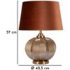 Praga stolní lampa sklo železo látka hnědá zlatá průměr 40,5x57cm E27 max 40W