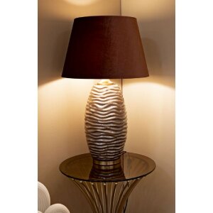 Prague stolní lampa sklo železo látka hnědá zlatá Ø45.5x79cm E27 max40W