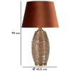 Prague stolní lampa sklo železo látka hnědá zlatá Ø45.5x79cm E27 max40W
