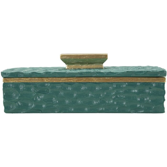 Mauro Ferretti Úložný box Grent 18,8x6,4x10,8 cm zelený-zlatý
