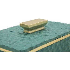Mauro Ferretti Úložný box Grent 18,8x6,4x10,8 cm zelený-zlatý