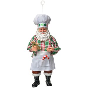 Clayre & Eef Vánoční ozdoba Santa Claus 10x6x17 cm