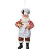 Clayre & Eef Dekorace závěsný Santa Claus pekař 9x6x17 cm