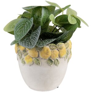 Clayre & Eef Květináč 14x12 cm – Citronový motiv