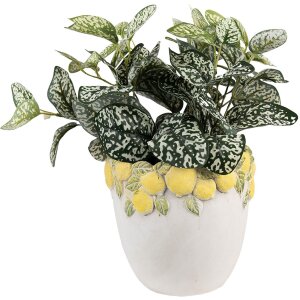 Clayre & Eef Květináč s citronovou dekorací Ø 20x19 cm