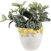 Clayre & Eef Květináč s citronovou dekorací Ø 20x19 cm