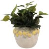 Clayre & Eef Květináč s citronovým dekorem Ø 22x19 cm
