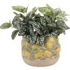 Clayre & Eef Květináč s citronovým motivem Ø19x15 cm kámen