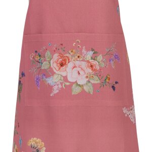 Clayre & Eef Zástěra 70x85 cm – Růžový květinový design