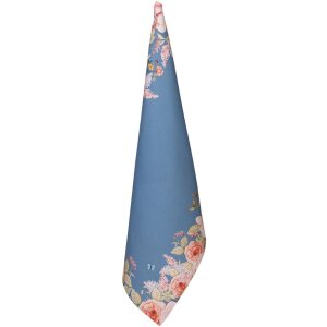 Clayre & Eef Kuchyňská utěrka 50x70 cm – Modrá s květinovým vzorem