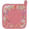 Clayre & Eef Chňapka 20x20 cm – Růžová s květinovým vzorem