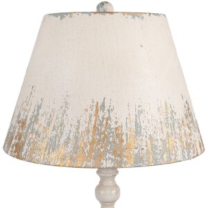Clayre & Eef Stolní lampa Vintage Ø36x70 cm – Béžová, šedá, zlatá