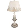 Clayre & Eef Stolní lampa Vintage Ø36x70 cm – Béžová, šedá, zlatá