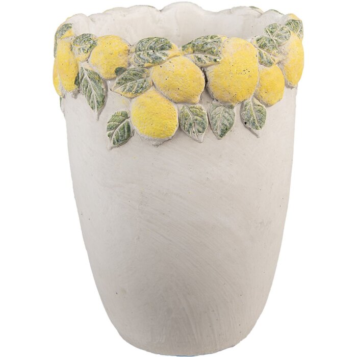 Clayre & Eef Květináč s citronovým dekorem 17x23 cm
