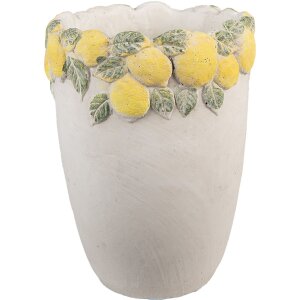 Clayre & Eef Květináč s citronovým dekorem 17x23 cm