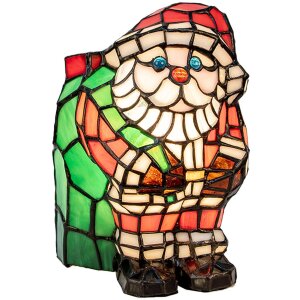 LumiLamp Tiffany Stolní lampa Santa Claus 17x11x22 cm